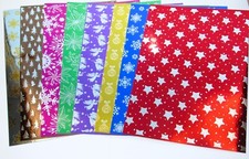 8 A4 Sheets Foiled Christmas Designs Mirri Card Stock P&P Discounts