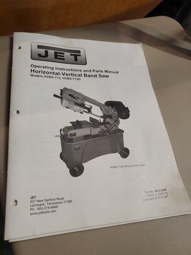 Jet band saw parts manual - jet,