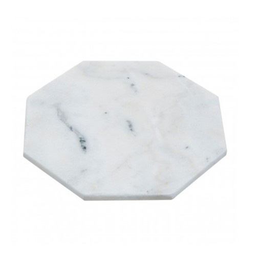 White marble octagonal trivet - marble,