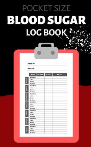 Blood sugar log book pocket - book,
