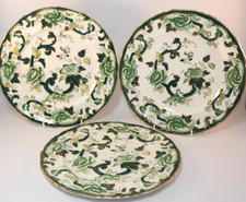 3 Masons Ironstone Mandalay Green Chartreuse 9 7/8" Dinner Plates Lot D VGC