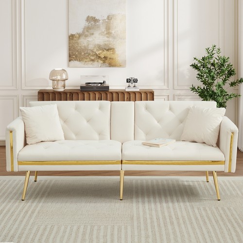 Velvet sofa bed - sofa, 174cm