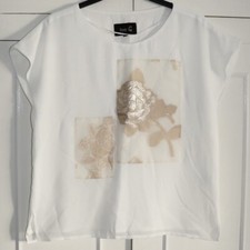 Fee G Lined Top Size UK 12 Women’s Off White Colour New With Tags Floral Bnwt