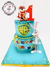 Bugs Bunny And  Tasmanian Devil Tax Edible Birthday Cake Topper