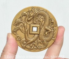 2.6" Old Chinese Copper Dynasty Palace Coin Dragon beast Money Bi
