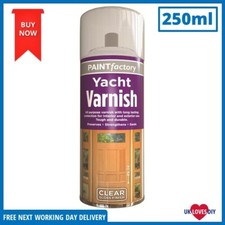 Clear Yacht Varnish Spray Exterior Interior Waterproof All Purpose 250ml