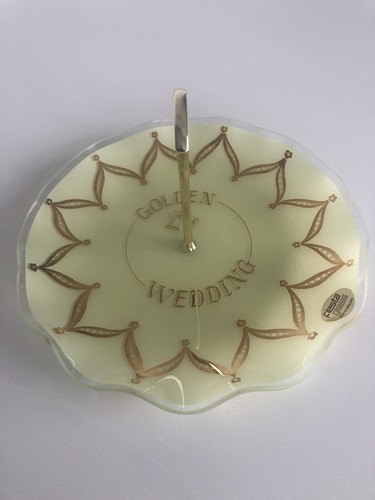 Vintage glass golden wedding - golden,