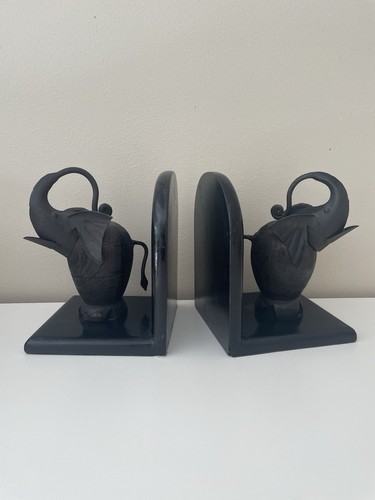 Pair vintage elephant bookends - pair,