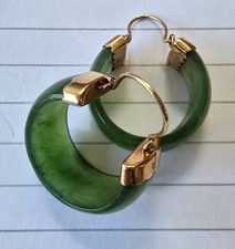 Vintage Green Jade Style Hoop