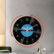 Backwards Wall Clock 12" Decorative Clock for Office Dining Room Living Room