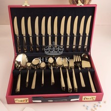 Luxury 92-Pc Gold Cutlery Set