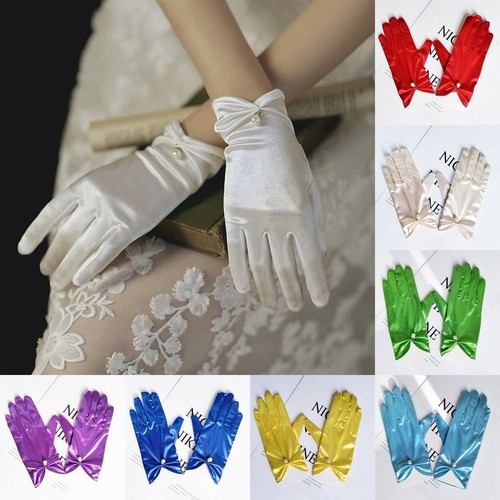 Satin bridal gloves elastic - bridal,