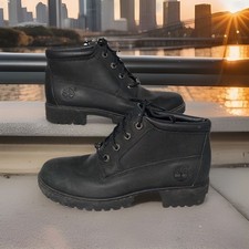 Timberland "Nellie Chukka" Black Leather Ankle Lace-Up Boots US Ladies 9M {UK 7}