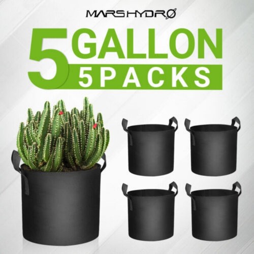 Mars hydro 5pack 5gallon - 5pack, black