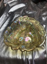 Carnival Glass Leaf And Berry Design