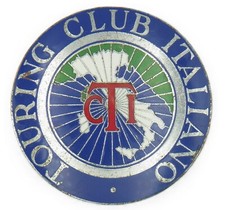 Vintage 1950's-70's Touring Club Italiano Car Grill Badge Auto Emblem Insignia