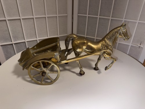 Large vintage brass trotting - vintage,
