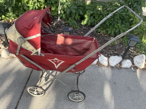 Vintage red doll - vintage, buggy