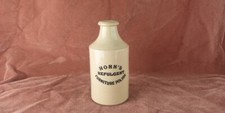 55541  Old Vintage Antique Printed Pottery Bottle Oxford Ink Blacking Horn Jar