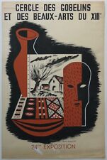 Raoul Sabourdin Gouache 1930's Project 24th Exhibition Circle Tapers 40x60cm