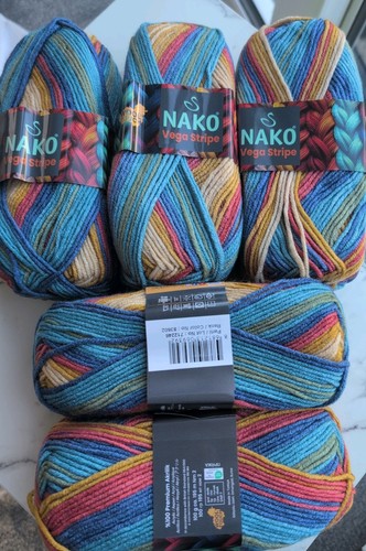 Nako vega stripe aran yarn - vega,