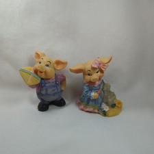 Pig Figurine Ornament X2