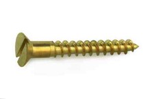 Solid Brass Countersunk Screw Slotted Flat Head Wood Screws - Various Sizes
