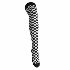 ✨ Ladies Women Black/White Square Checked Over The Knee Socks ✨