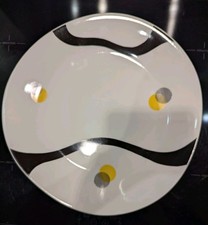 Vintage Zeh Scherzer Bavaria Germany Serving Plate 1950s black & yellow