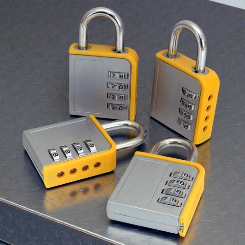 4pc zinc combination padlocks - 4pc,