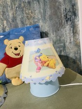Vintage Winnie The Pooh Bedroom/Nursery Decor - Light Shade, Lamp And Cushion