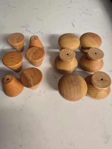 Pine knobs set with - pine, 6