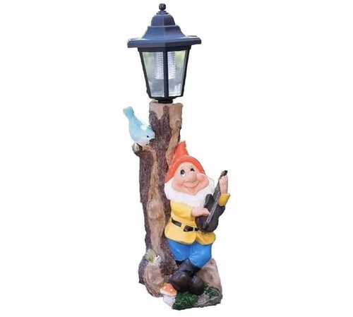 Garden gnome with solar lamp - gnome,