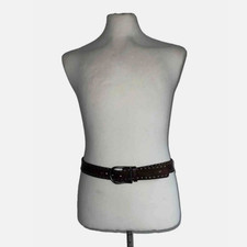 Dolce & Gabbana Mens Brown Leather Studded Belt Large Made in Italy BC3572