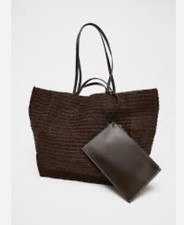 Zara Braided Maxi Shopper NWT