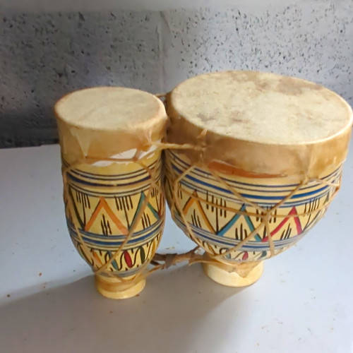 Ceramic bongo drums pair - bongo,