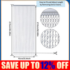 Aluminium Door Fly Screen Metal Chain Curtain Insect Pest Blinds（215cm x 90cm)UK