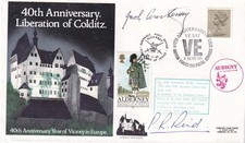 40th Anniv Of Liberation of Colditz signed by 2 inmates.J Courtenay, P R Reid
