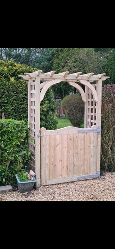 Garden arch with gate - with, gate,