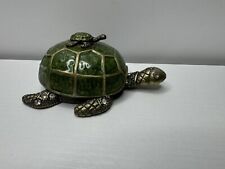 Vtg Bombay Company Turtle With Baby Trinket Box