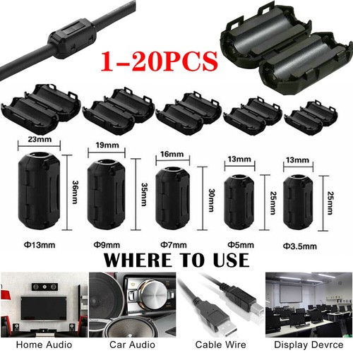 20x clip ferrite cable - clip-on,