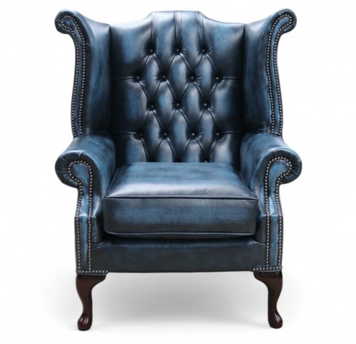 Blue high back - back, vintage