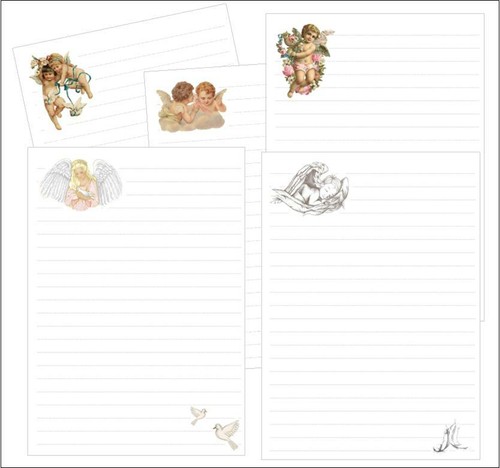 Angels lined letter writing