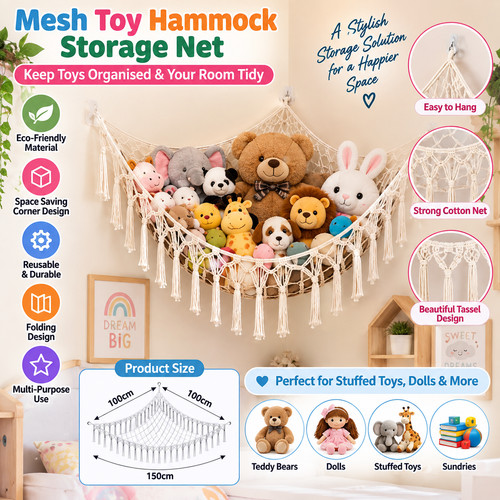 Mesh toy hammock storage net - storage,