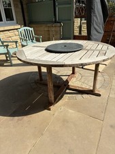 Neptune Classics Solid Teak Garden Furniture Set With Blue Neptune Cushions