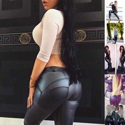 Sexy high waist skinny faux - high,