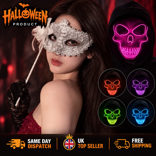 Halloween skull mask led cold - skull,