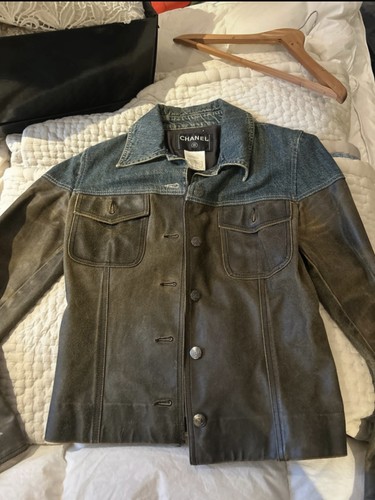 Chanel leather denim pocket - leather,
