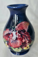 Blue Moorcroft vase floral decoraation