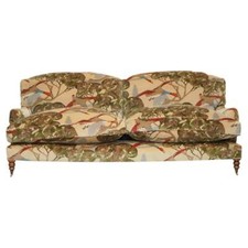 FINE GEORGE SMITH HOWARD SIGNATURE SCROLL ARM SOFA MULBERRY FLYING DUCKS VELVET